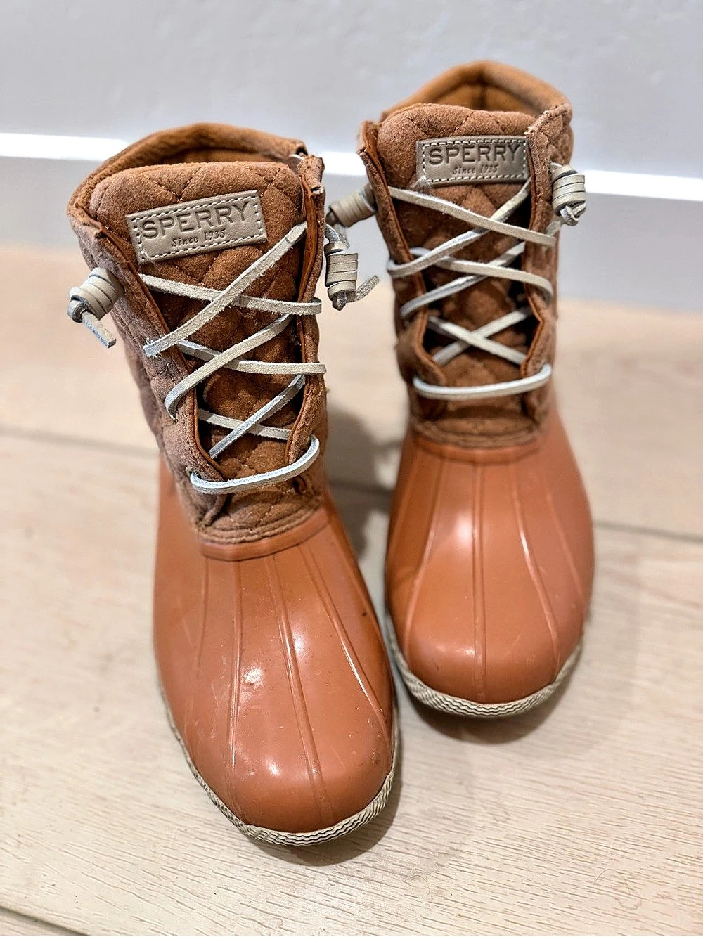 Sperry Saltwater Quilted Wool Duck Boot Brown 7.5